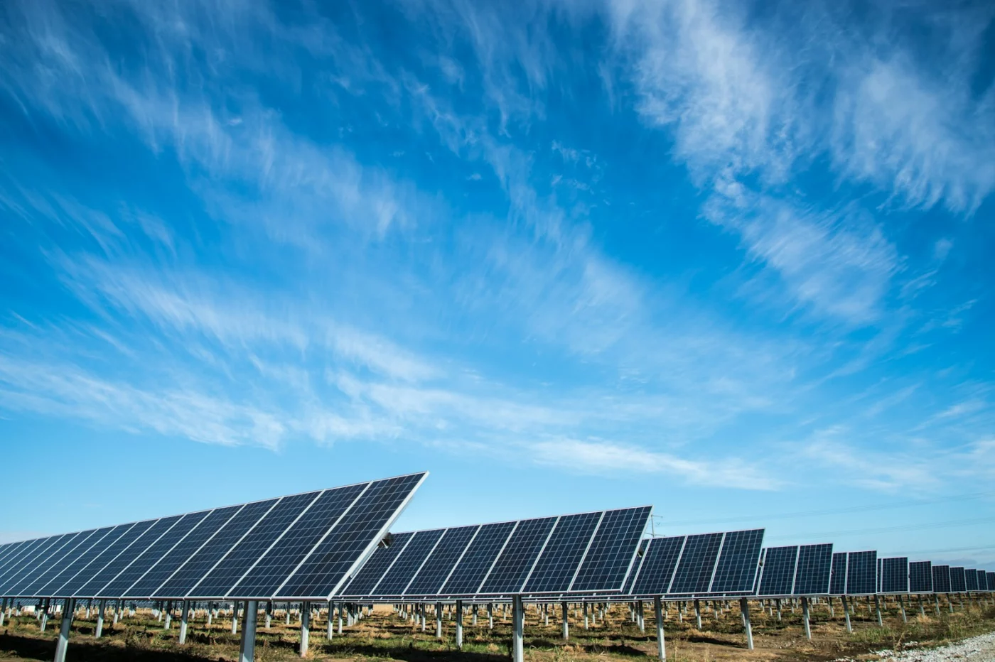 Commercial solar panels installed on a business premises